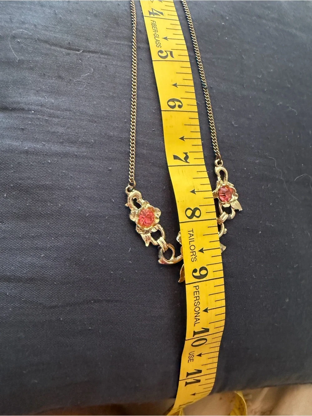 Gold Floral Pink Crystal Necklace - Women Jewelry